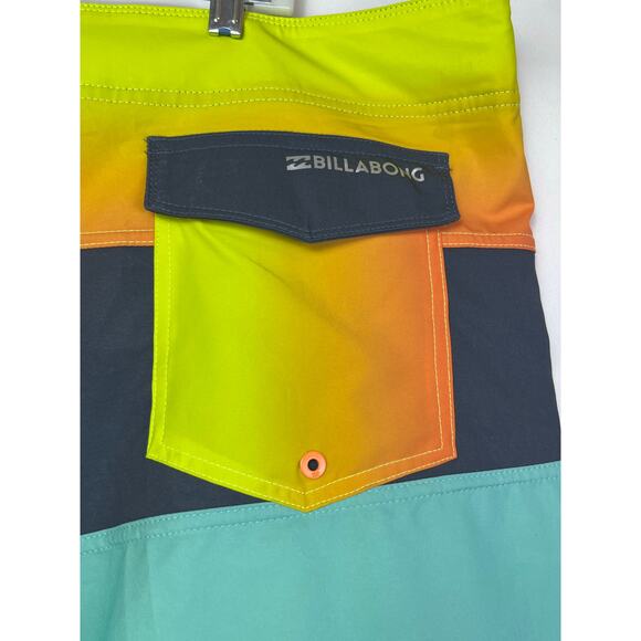 Billabong Platinum Mens 44 Blue/Yellow Color Block Board Shorts Swim Trunk - Picture 9 of 9